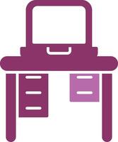 Office Desk Glyph Two Colour Icon vector