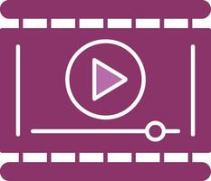 Video Player Glyph Two Colour Icon vector