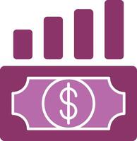 Money Growth Glyph Two Colour Icon vector