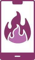 Flame Glyph Two Colour Icon vector