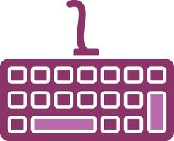 teclado glifo dos color icono vector