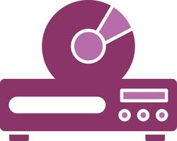 Dvd Player Glyph Two Colour Icon vector