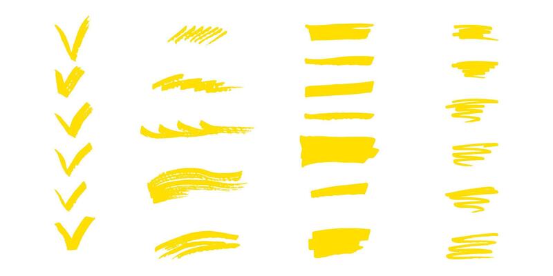 Brushes and elements for notes highlighting text.