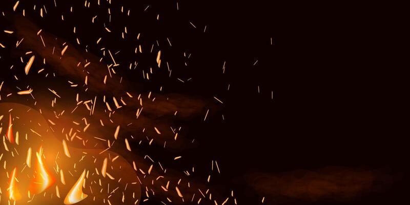 Fire smoke flame effect overlay sparks background