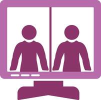 Online Meeting Glyph Two Colour Icon vector