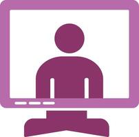 Online Meeting Glyph Two Colour Icon vector