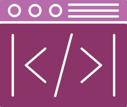 Coding Glyph Two Colour Icon vector