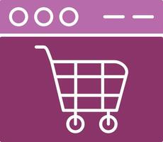 Shopping Cart Glyph Two Colour Icon vector