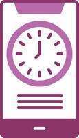 Time Glyph Two Colour Icon vector