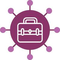 Briefcase Glyph Two Colour Icon vector