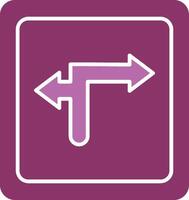 Turn Direction Glyph Two Colour Icon vector