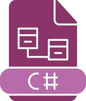 C Sharp Glyph Two Colour Icon vector