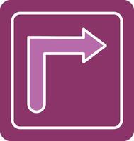 Turn Right Glyph Two Colour Icon vector
