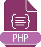 php glifo dos color icono vector