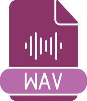 Wav Format Glyph Two Colour Icon vector
