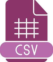 csv glifo dos color icono vector