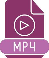 Mp4 Glyph Two Colour Icon vector