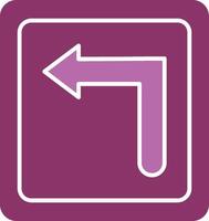 Turn Left Glyph Two Colour Icon vector