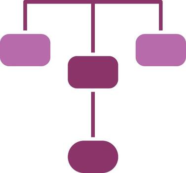 Hierarchical Structure Glyph Two Colour Icon vector