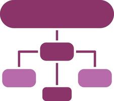 Hierarchical Structure Glyph Two Colour Icon vector