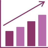 Bar Chart Glyph Two Colour Icon vector