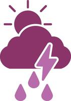 Storm Glyph Two Colour Icon vector