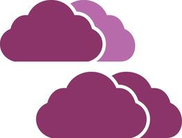 Cloudy Glyph Two Colour Icon vector