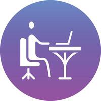 Working on Computer Vector Icon