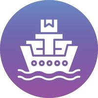 icono de vector de barco de envío en todo el mundo