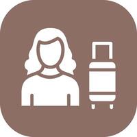 Woman Traveller Vector Icon