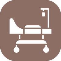 icono de vector de cama de hospital