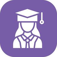 hembra graduado vector icono