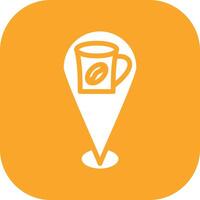 café ubicación vector icono