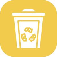 Eco Trash Bin Vector Icon