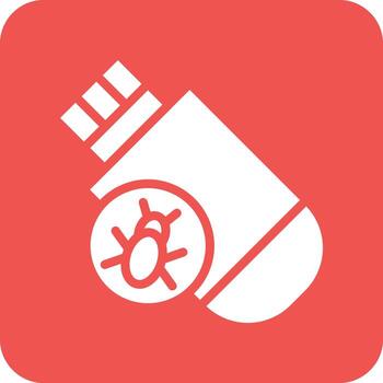 memoria USB virus vector icono