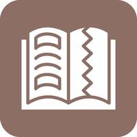 icono de vector de libro rasgado