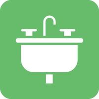 Hair Wash Sink Vector Icon