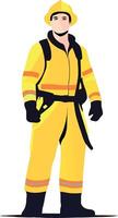 bombero en deber en uniforme- vector