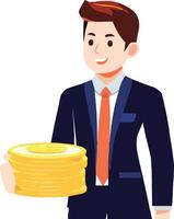 Distinguished Person Manager Holding Currency- vector