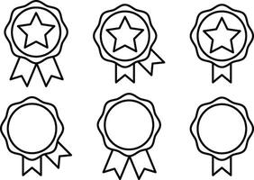 Rosette Icons Set Vector