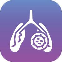 icono de vector de infección de pulmones