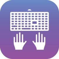 escribiendo en el icono de vector de teclado