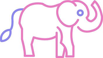 Elephant Linear Two Colour Icon vector