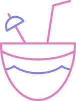 Coconut Linear Two Colour Icon vector