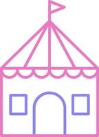 Circus Tent Linear Two Colour Icon vector