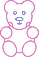 Bear Linear Two Colour Icon vector