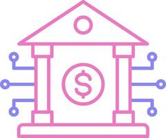 Banking System Linear Two Colour Icon vector