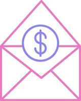 Salary Mail Linear Two Colour Icon vector