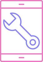 Mobilephone Support Linear Two Colour Icon vector