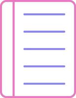 cuaderno lineal dos color icono vector